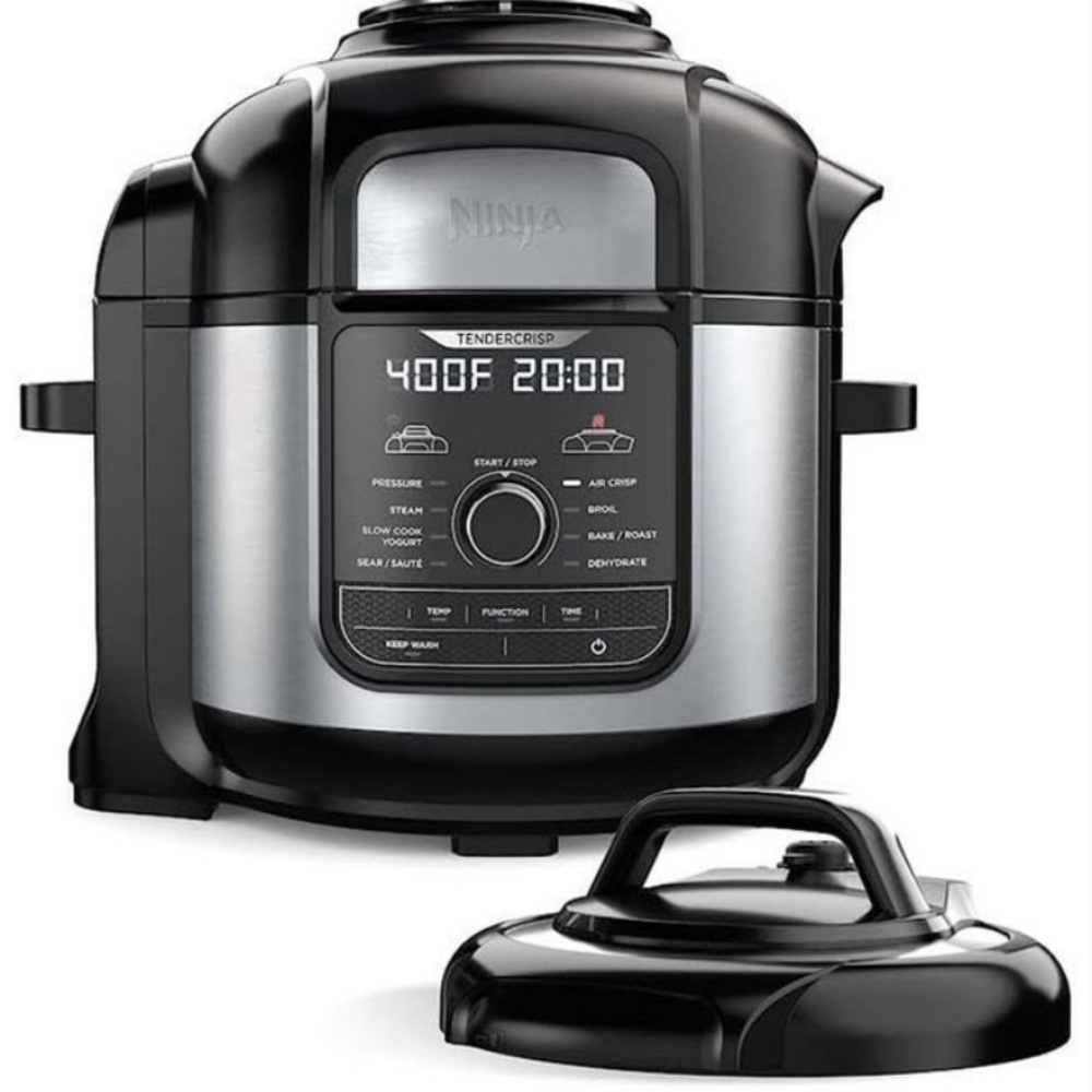 Ninja Black and Silver Pressure Cooker & Air Fryer